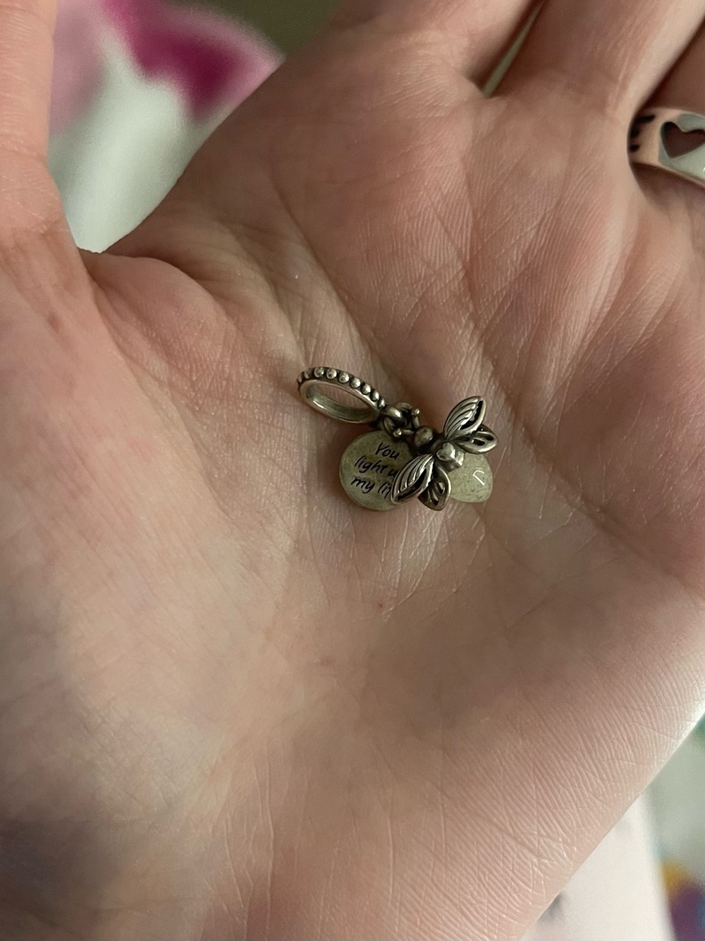 Pandora Sterling Silver Bee Charm with Engraved Discs - Silver